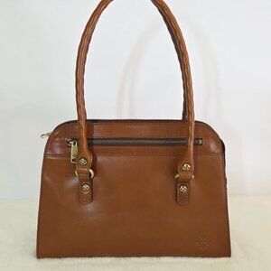 NWT PATRICIA NASH Calvi Leather Satchel with Crossbody Strap, Tan
